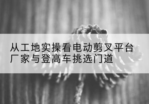 清新电动剪叉升降平台厂家-从工地实操看电动剪叉平台厂家与登高车挑选门道